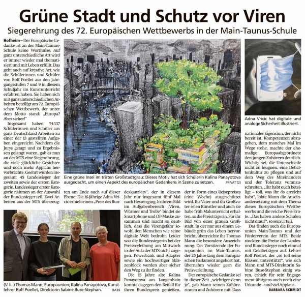 HP Artikel Siegerehrung 73. Europaeischer Wettbewerb