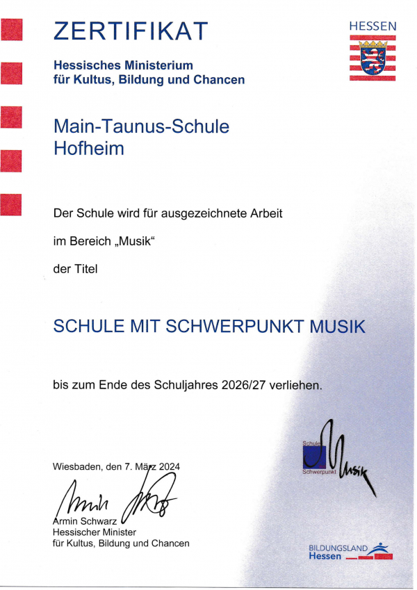 Schwerpunkt Zertifikat bis 2027